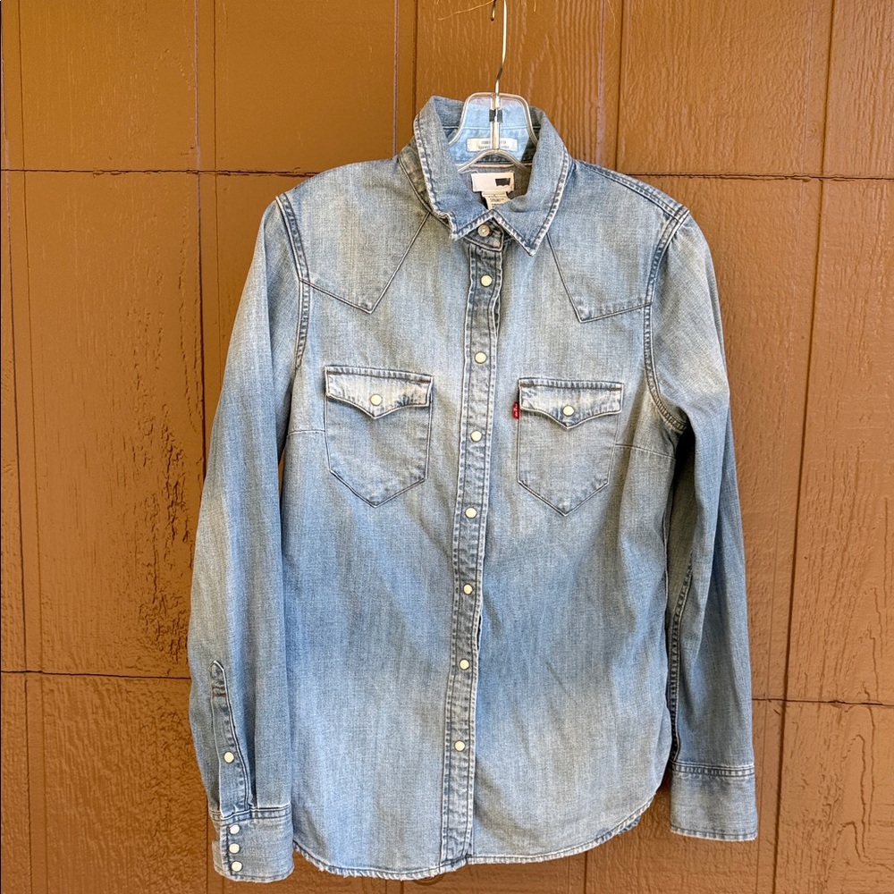 Levi's Light Blue Denim Western Button-Down Shirt